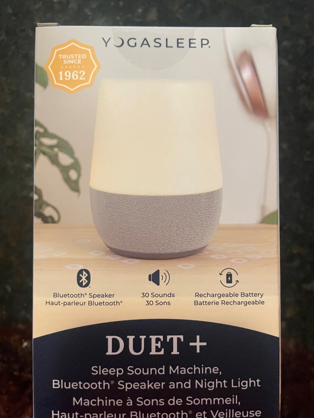 White Sound Machine & Night Light - White and Light Gray